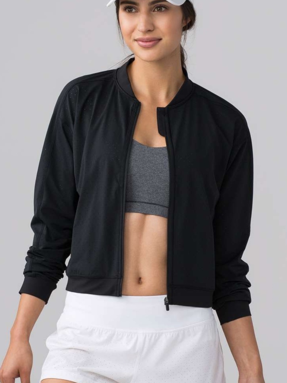 Lululemon Final Lap Jacket perforated black full zip